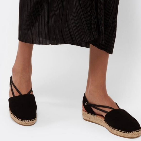 Kanna Thanos Black Suede Espadrille Sandals Size 38 EU (US 7.5) Ankle Strap - Picture 2 of 12